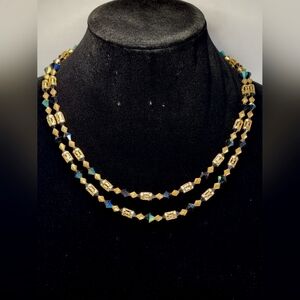 Gold and blue necklace